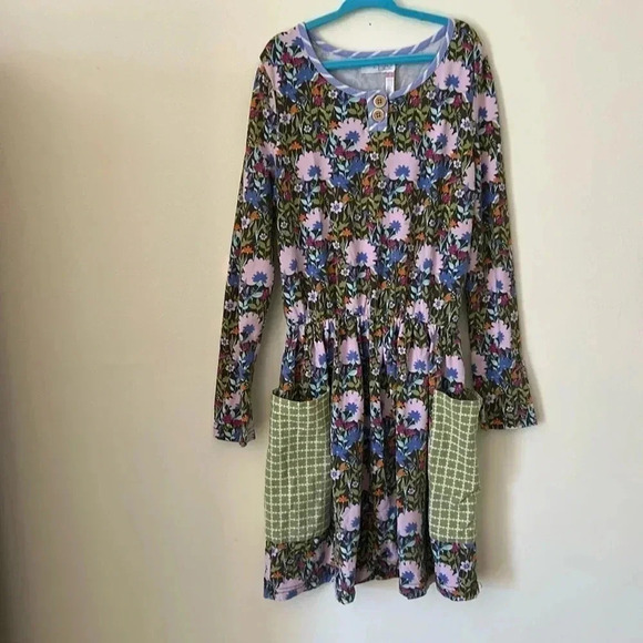 Matilda Jane Floral Long Sleeve Dress with Pockets size 8 - Picture 1 of 7